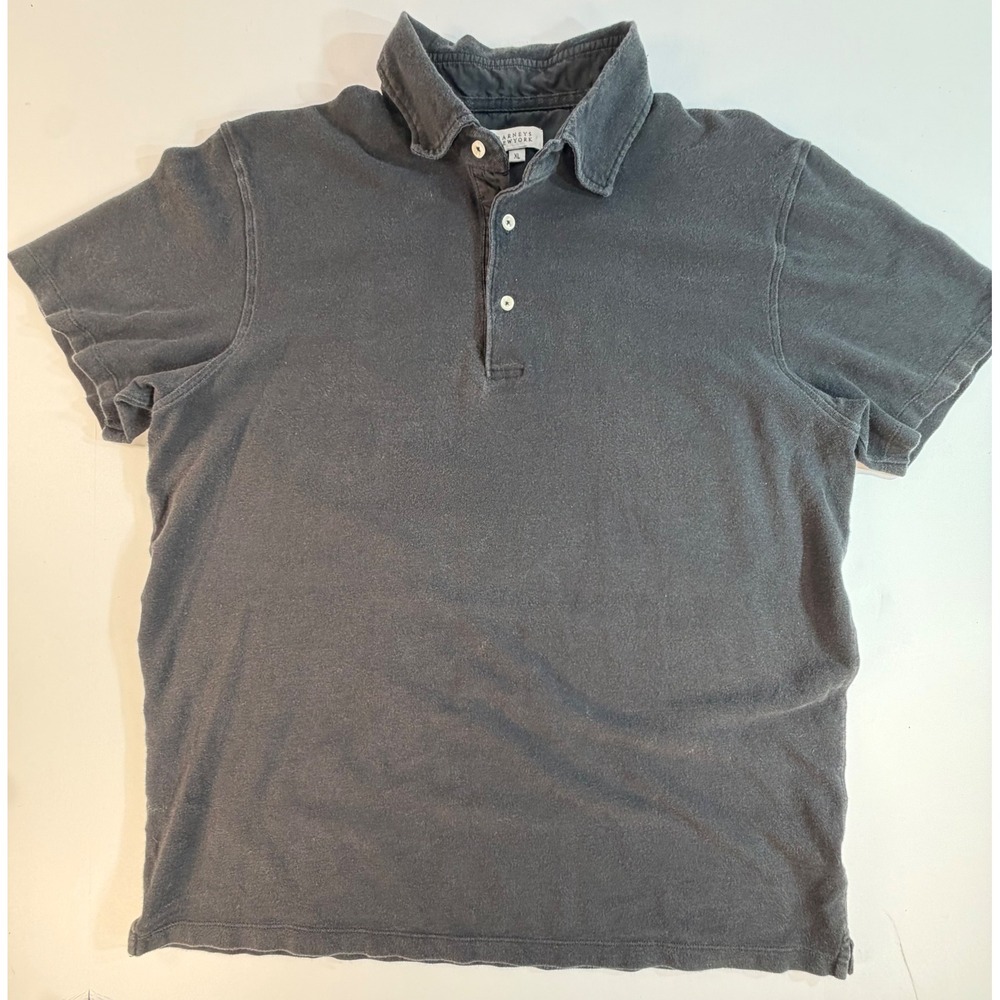 Barneys New York Mens XL Charcoal Gray Short Sleeve Pique Polo Shirt